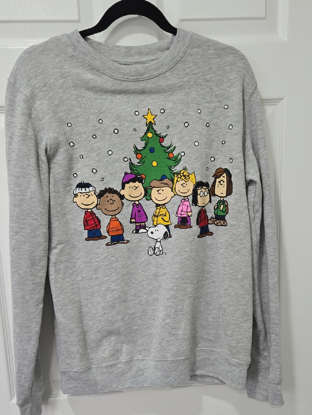 Peanuts Gray Crewneck Sweatshirt with Christmas Themed Print From Target